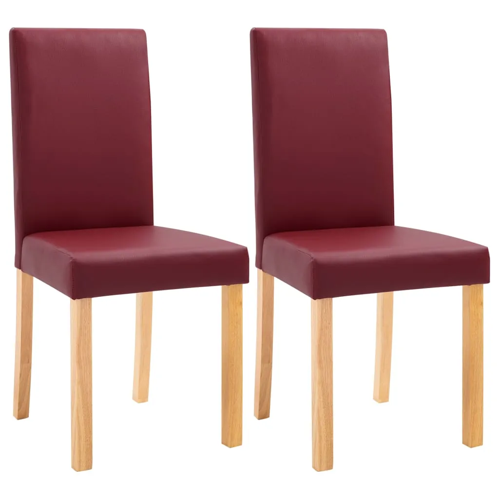 Dining Chairs Side Chair with Wooden Legs for Kitchen Faux Leather