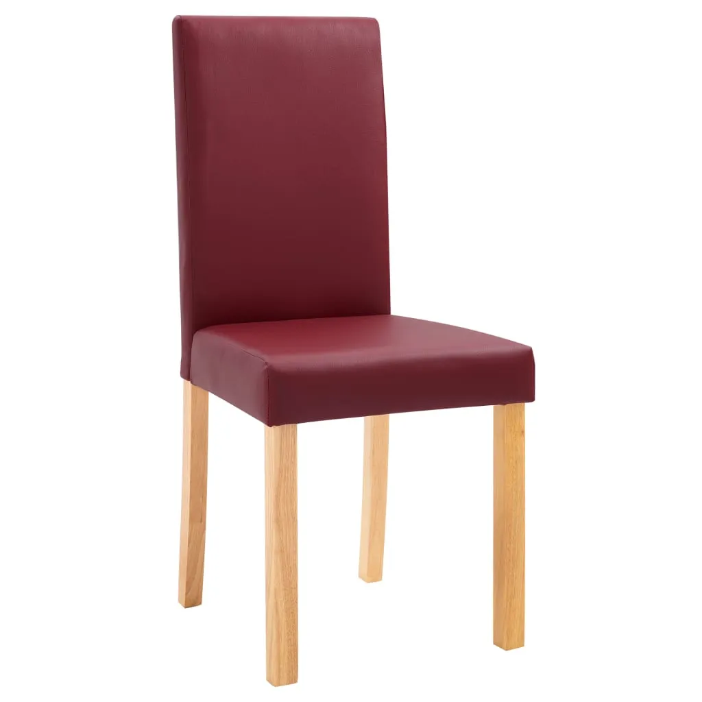 Dining Chairs Side Chair with Wooden Legs for Kitchen Faux Leather