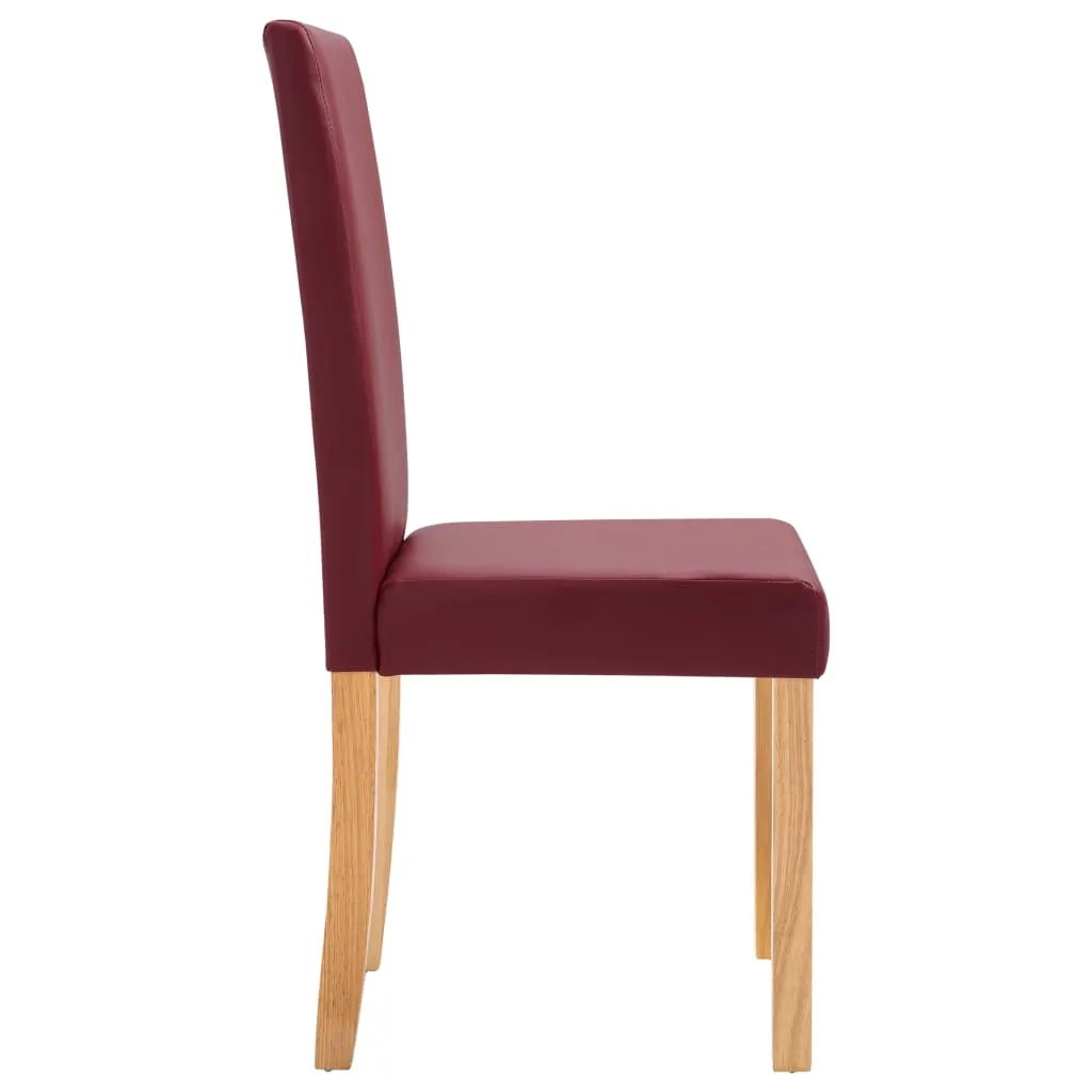 Dining Chairs Side Chair with Wooden Legs for Kitchen Faux Leather