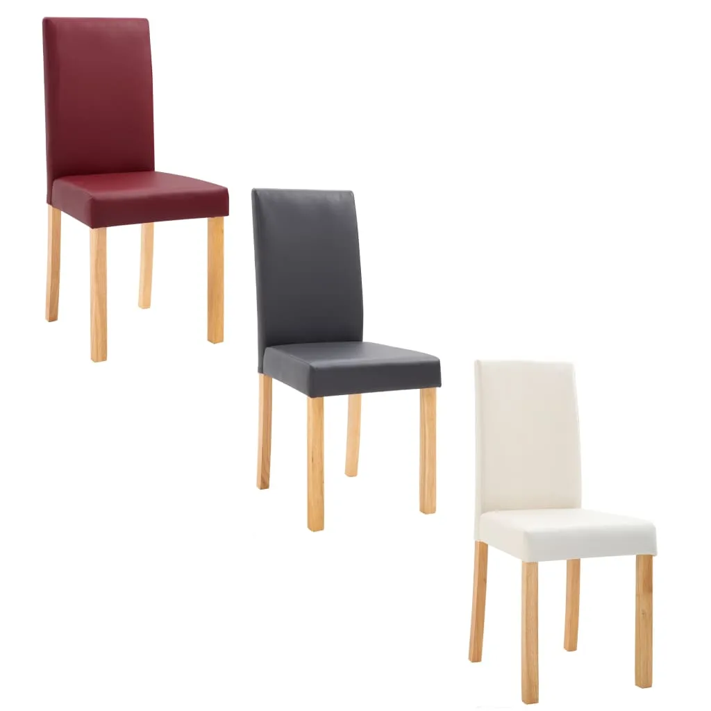 Dining Chairs Side Chair with Wooden Legs for Kitchen Faux Leather