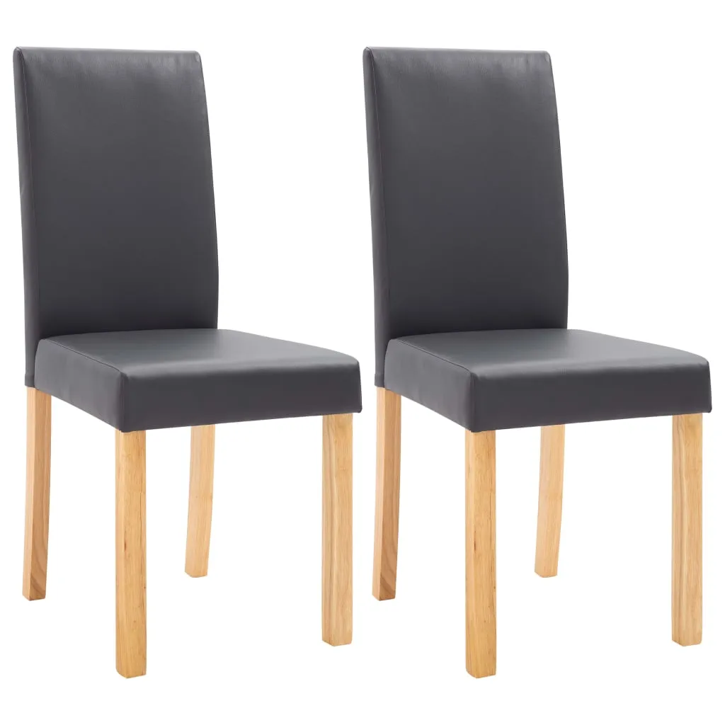 Dining Chairs Side Chair with Wooden Legs for Kitchen Faux Leather
