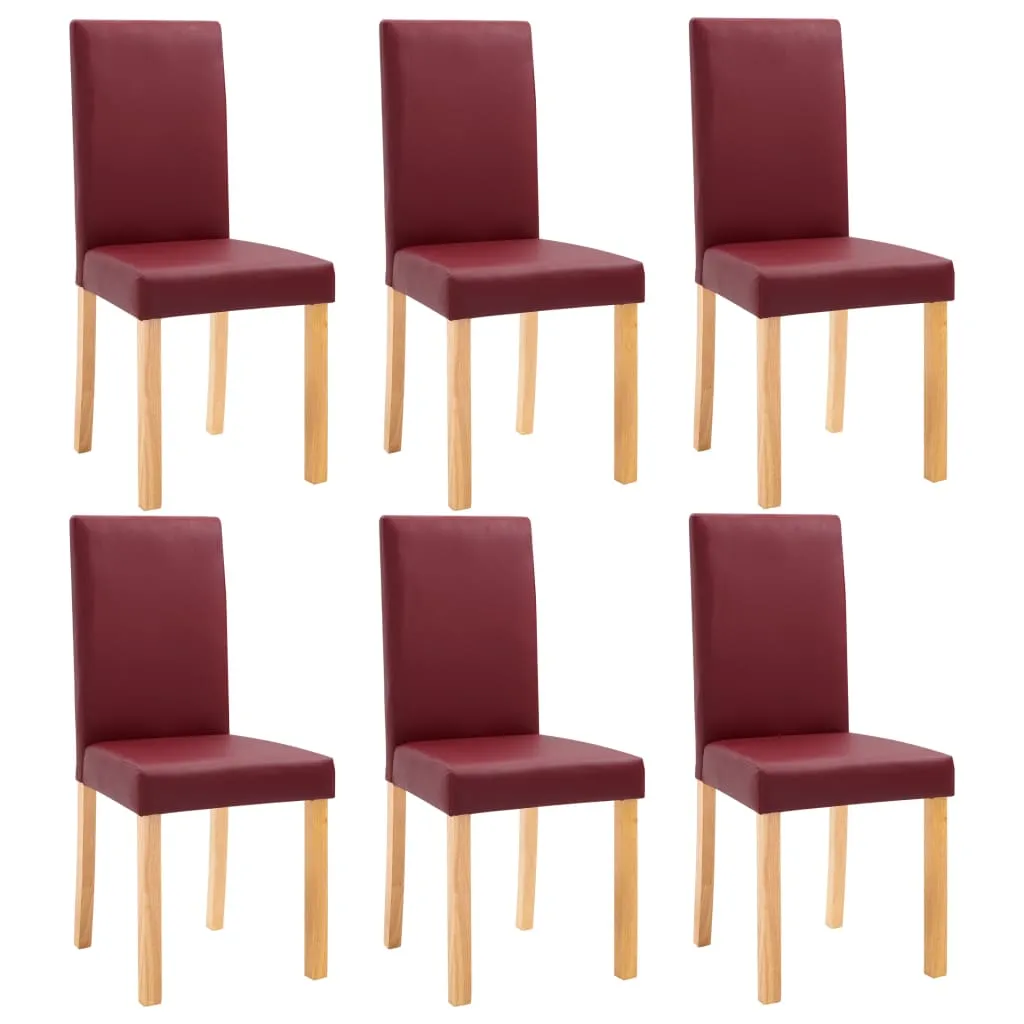 Dining Chairs Side Chair with Wooden Legs for Kitchen Faux Leather