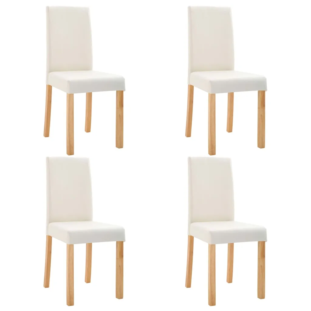 Dining Chairs Side Chair with Wooden Legs for Kitchen Faux Leather
