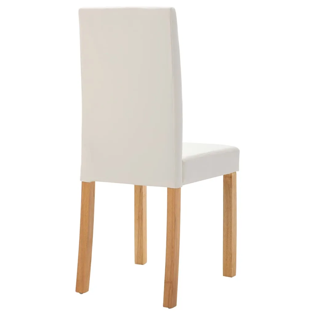 Dining Chairs Side Chair with Wooden Legs for Kitchen Faux Leather