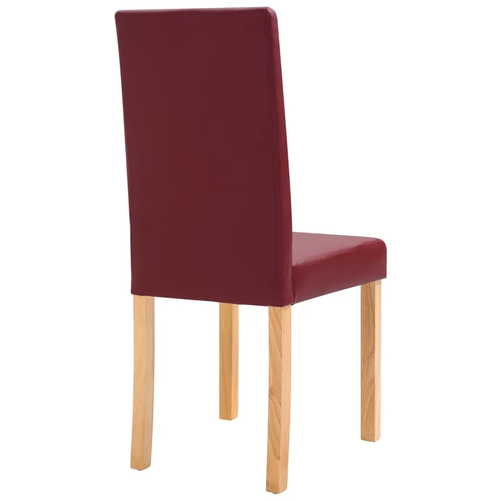 Dining Chairs Side Chair with Wooden Legs for Kitchen Faux Leather