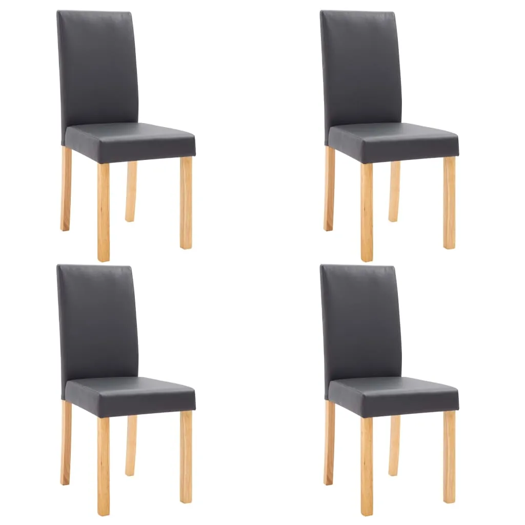 Dining Chairs Side Chair with Wooden Legs for Kitchen Faux Leather