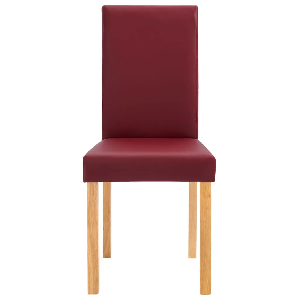Dining Chairs Side Chair with Wooden Legs for Kitchen Faux Leather