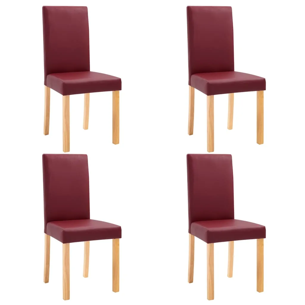 Dining Chairs Side Chair with Wooden Legs for Kitchen Faux Leather