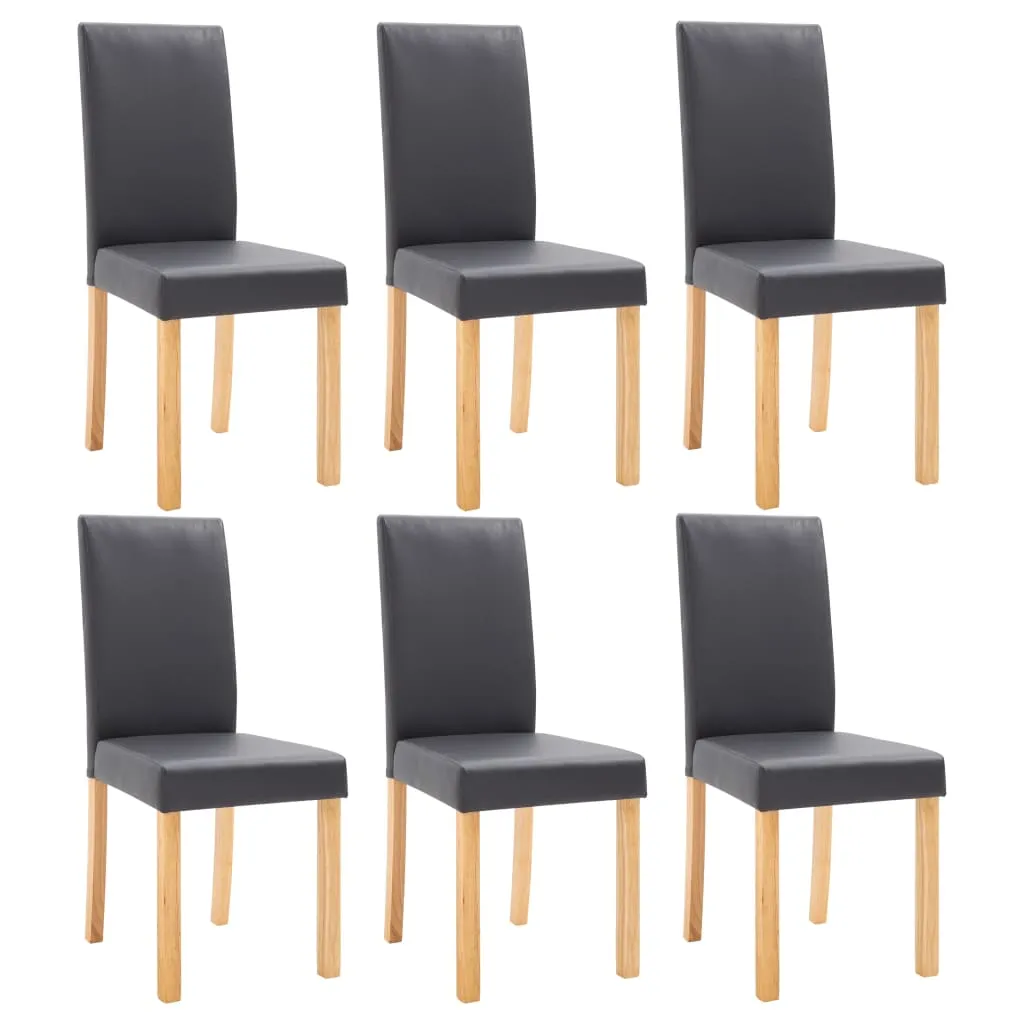 Dining Chairs Side Chair with Wooden Legs for Kitchen Faux Leather