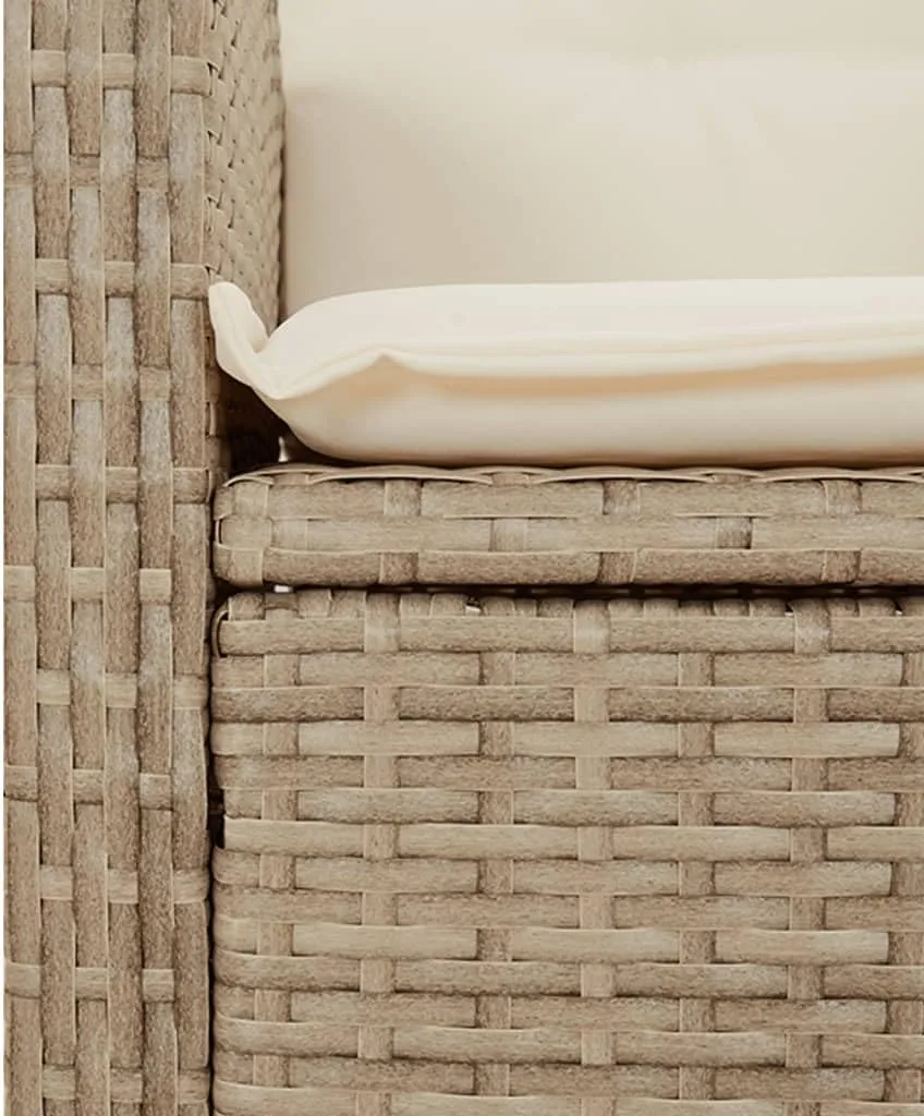 Dinning Chairs Beach Chair Camping Chairs Dining Room Chairs - Reclining Patio Chair with Cushions Beige Poly Rattan for Campsites Outside Beaches Terrace