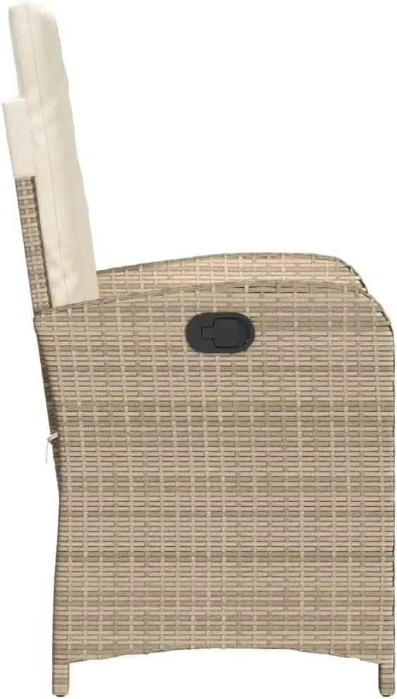 Dinning Chairs Beach Chair Camping Chairs Dining Room Chairs - Reclining Patio Chair with Cushions Beige Poly Rattan for Campsites Outside Beaches Terrace