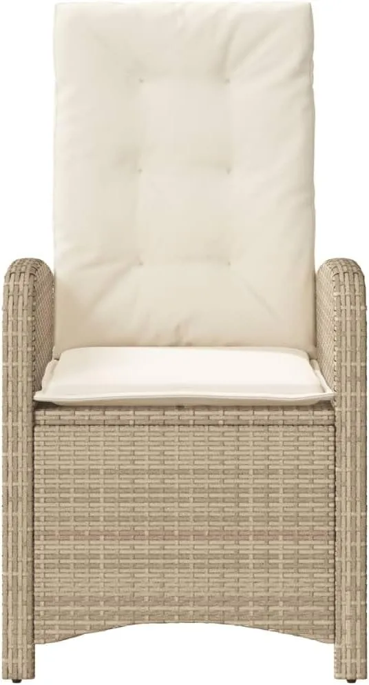 Dinning Chairs Beach Chair Camping Chairs Dining Room Chairs - Reclining Patio Chair with Cushions Beige Poly Rattan for Campsites Outside Beaches Terrace