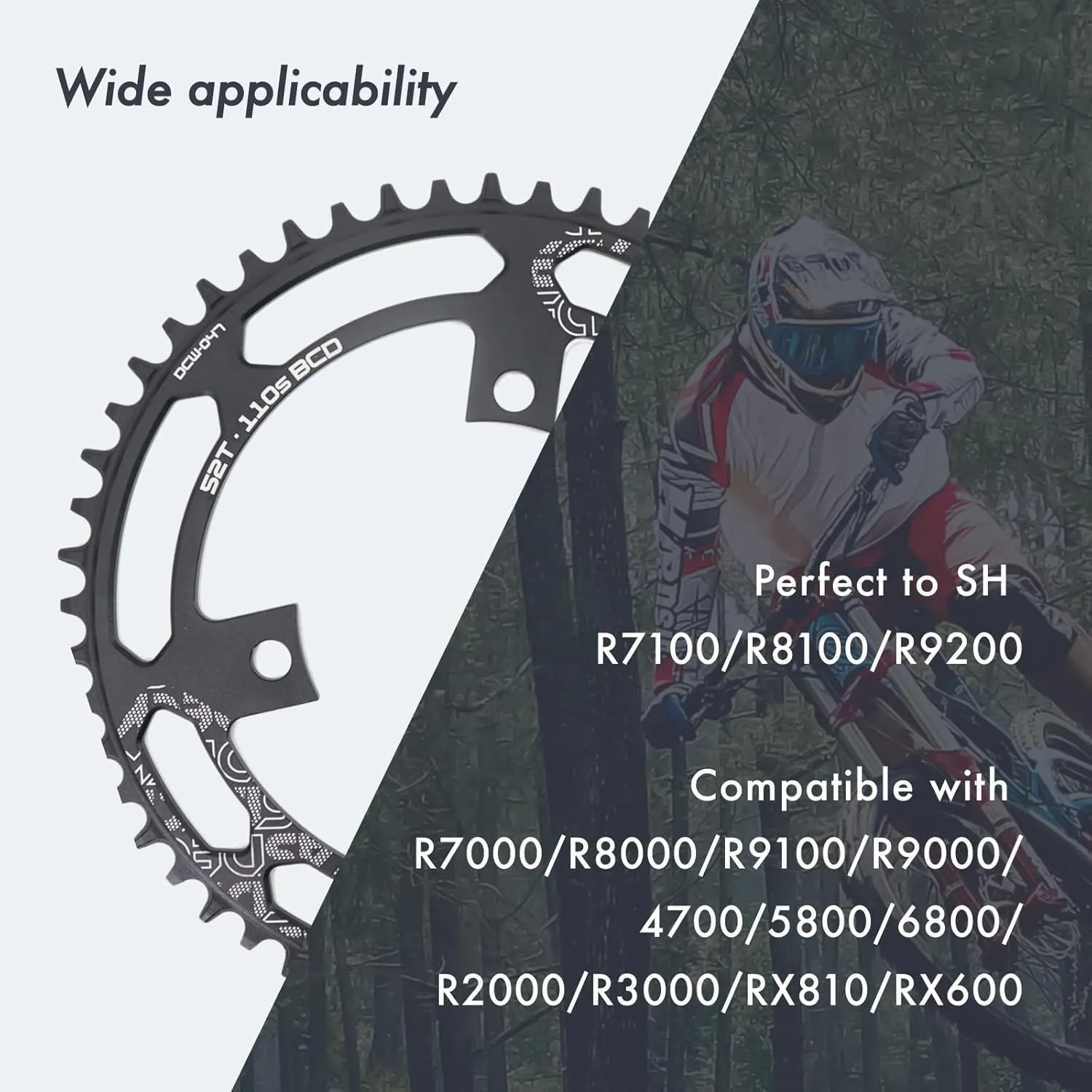 DJC Road Bike Chainring 110bcd Gravel 7 8 9 10 11 12 Speed R7100 R8100 R9200 R7000 R8000 R9100 R9000 4700 5800 6800 R2000 R3000 RX810 RX600 Dura ace Tiagra GRX 105