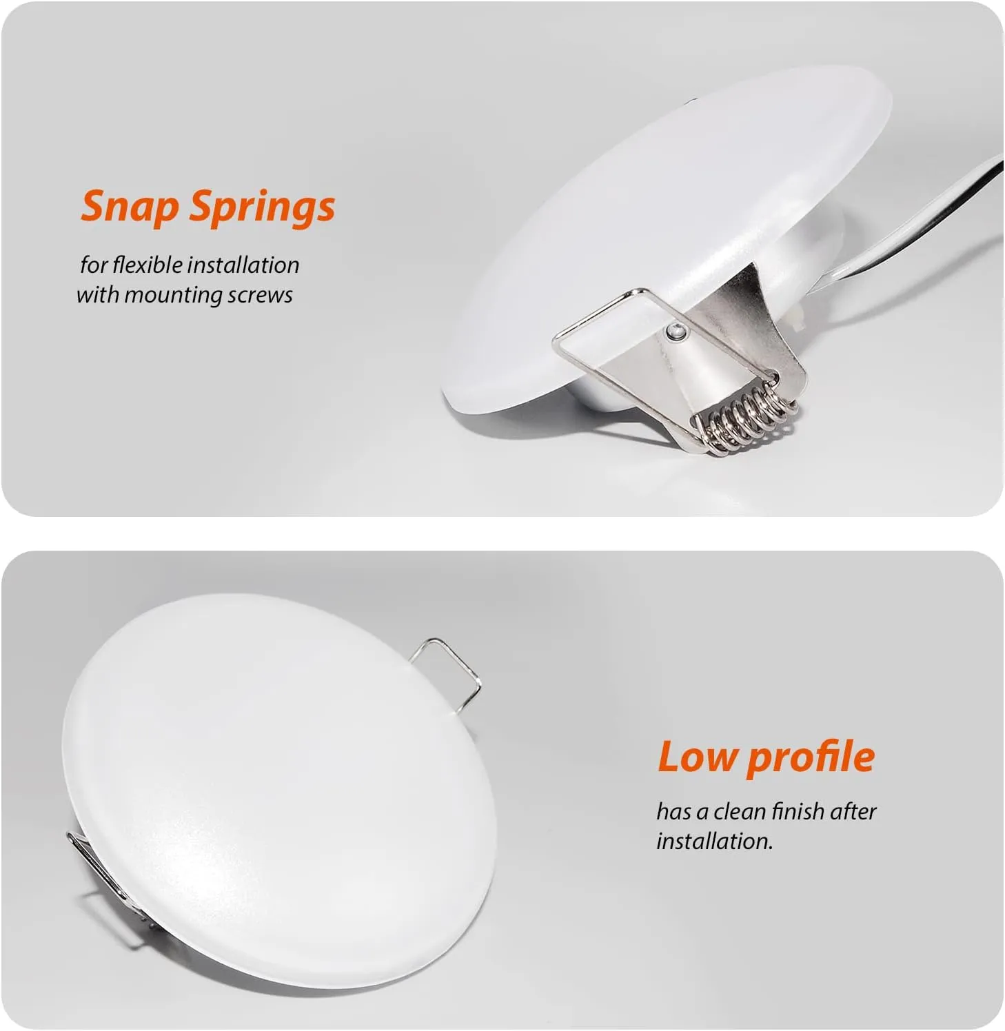 Dream lighting LED 12volt 4.5inch Recessed Mount Ceiling Light with Springs, Interior Down Light for RV Trailer Boat Cabin—Bright Warm White, 3500K, 300lm, Pack of 6