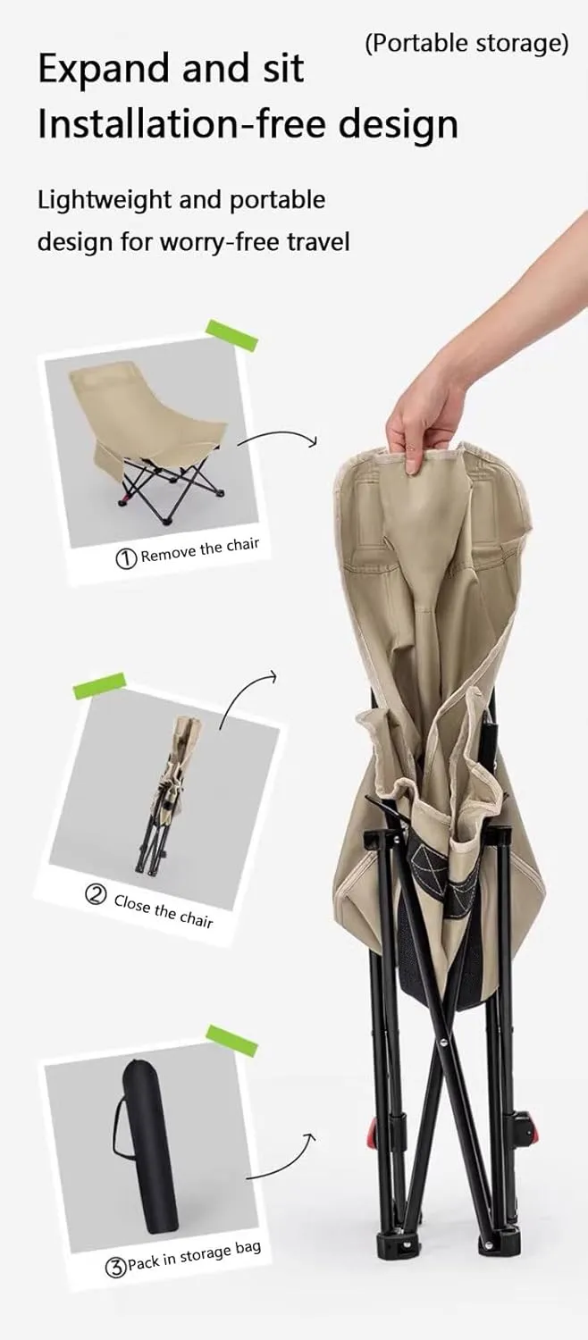 Dual Purpose Portable Folding Camping Cot and Chair with Removable Footrest, Easy-to-Assemble Three Gear Adjustable Sleeping Chair with Carry Bag for Fishing Hiking Travel Home Outdoor