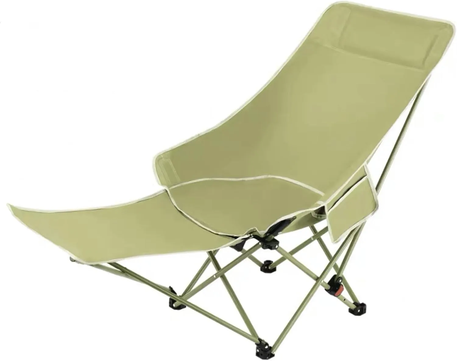 Dual Purpose Portable Folding Camping Cot and Chair with Removable Footrest, Easy-to-Assemble Three Gear Adjustable Sleeping Chair with Carry Bag for Fishing Hiking Travel Home Outdoor