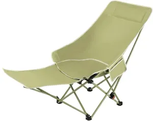 Dual Purpose Portable Folding Camping Cot and Chair with Removable Footrest, Easy-to-Assemble Three Gear Adjustable Sleeping Chair with Carry Bag for Fishing Hiking Travel Home Outdoor