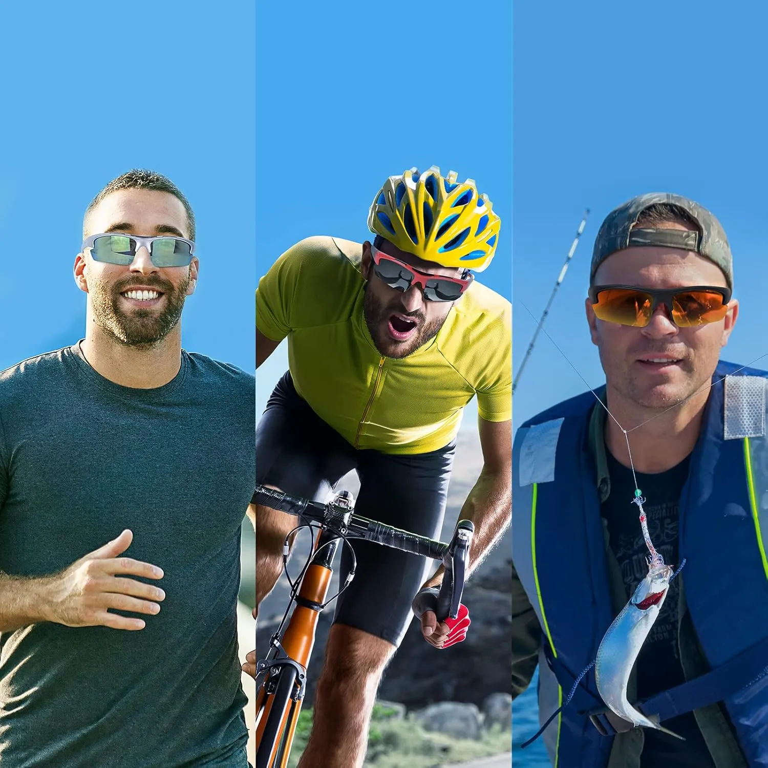 Duduma Polarized Sports Sunglasses for Men Fishing Cycling Running Golf Driving Sun glasses Glasses Tr62 Superlight Frame
