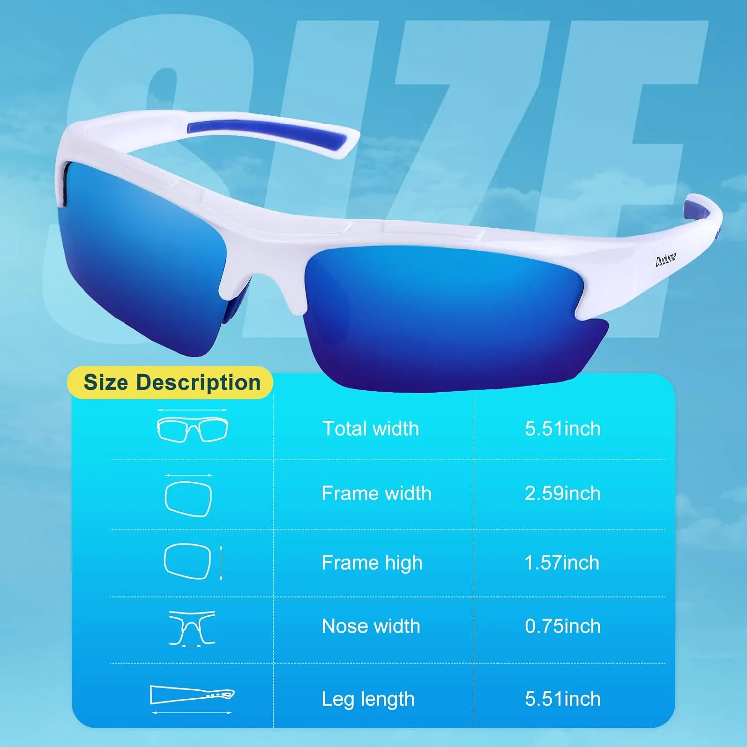 Duduma Polarized Sports Sunglasses for Men Fishing Cycling Running Golf Driving Sun glasses Glasses Tr62 Superlight Frame