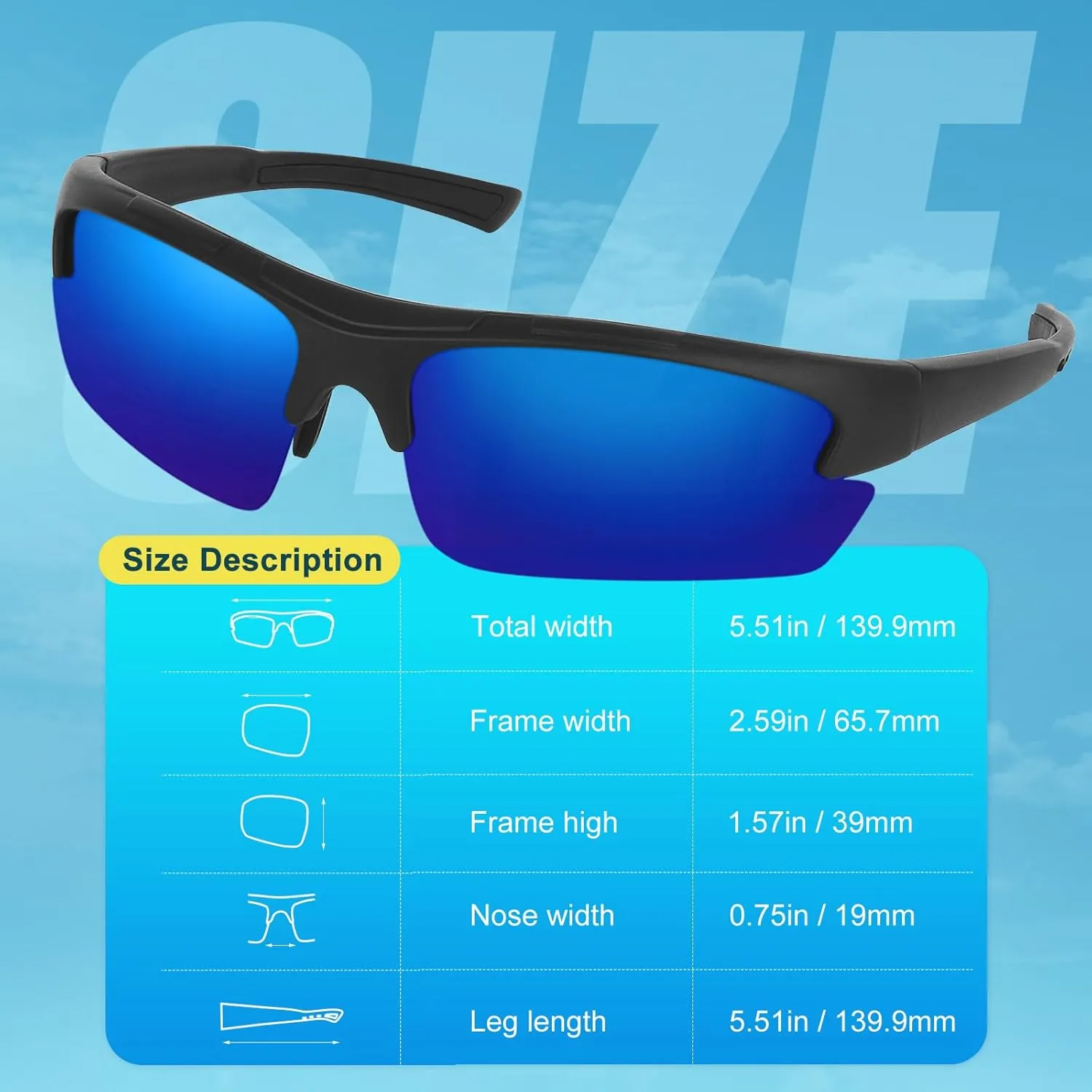 Duduma Polarized Sports Sunglasses for Men Fishing Cycling Running Golf Driving Sun glasses Glasses Tr62 Superlight Frame