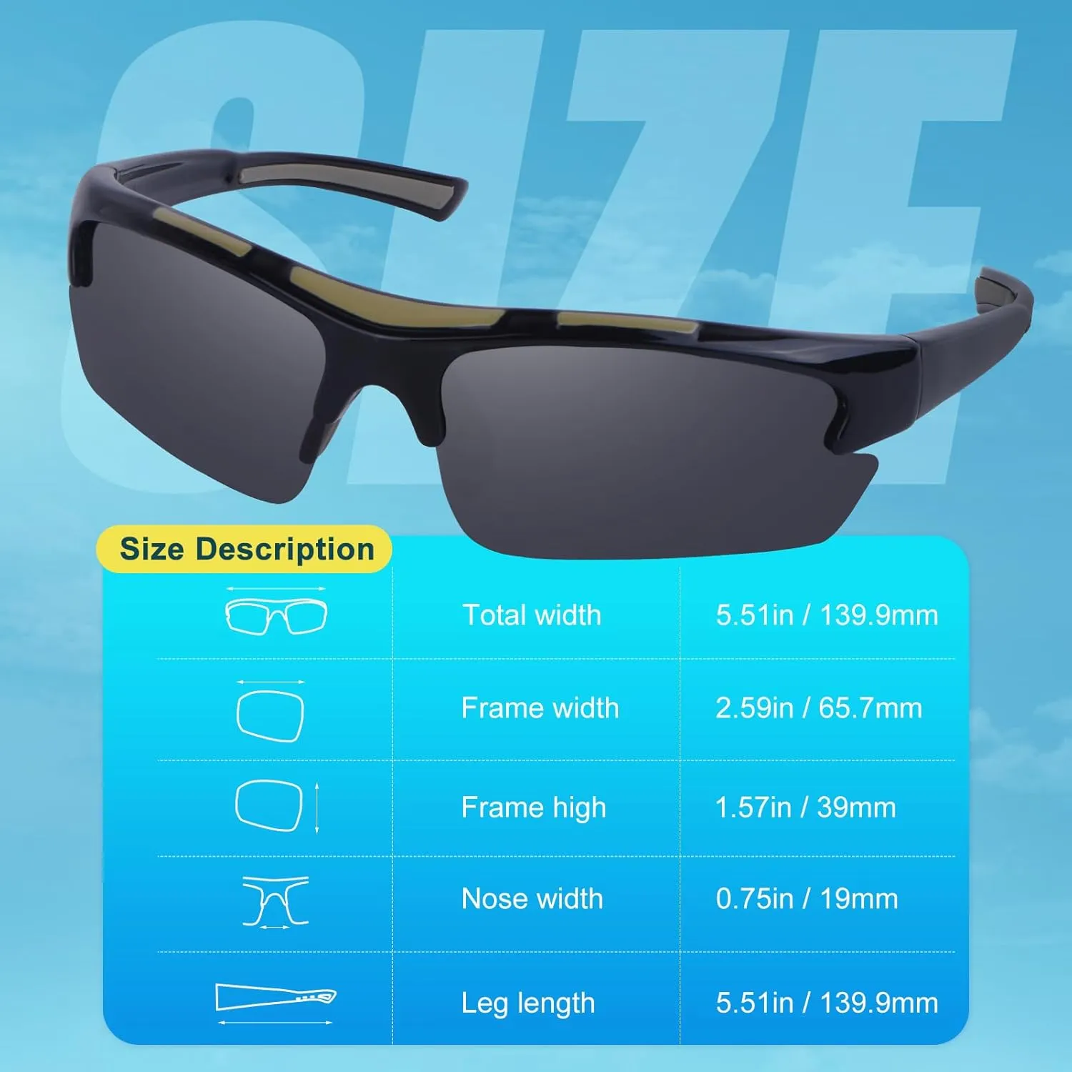 Duduma Polarized Sports Sunglasses for Men Fishing Cycling Running Golf Driving Sun glasses Glasses Tr62 Superlight Frame