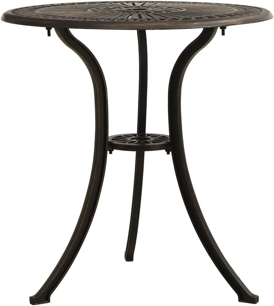 Durable Bronze Cast Aluminum Garden Table, Outdoor Furniture for Dining, Camping, Patio Side Tables, Coffee, Medium Foldable Table
