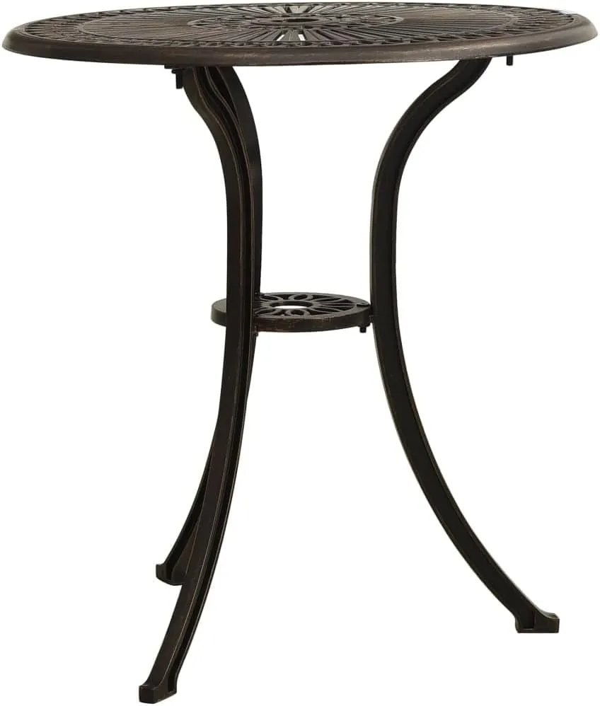 Durable Bronze Cast Aluminum Garden Table, Outdoor Furniture for Dining, Camping, Patio Side Tables, Coffee, Medium Foldable Table