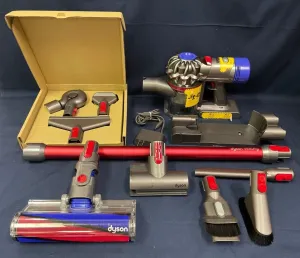Dyson V8 Fluffy Cordless Stick Vacuum Cleaner: Bagless, HEPA Filter, Rotating Brushes, Telescopic Handle, Battery Operated, Portable, Up to 40 Min Runtime (Red)