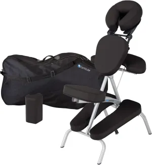 EARTHLITE Portable Massage Chair Package VORTEX - Portable, Compact, Strong and Lightweight incl. Carry Case, Sternum Pad & Strap (15lbs)