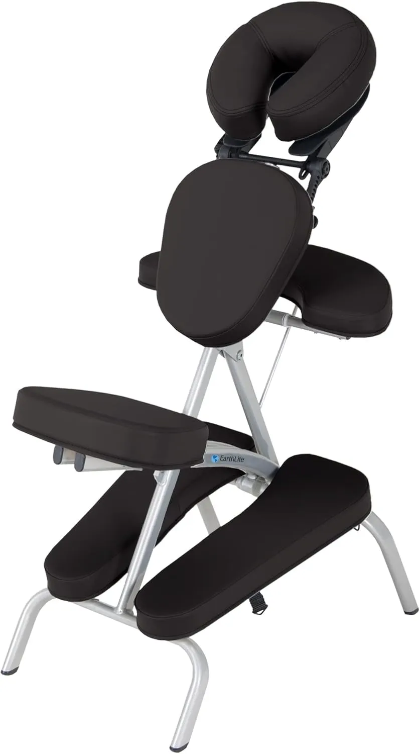 EARTHLITE Portable Massage Chair Package VORTEX - Portable, Compact, Strong and Lightweight incl. Carry Case, Sternum Pad & Strap (15lbs)