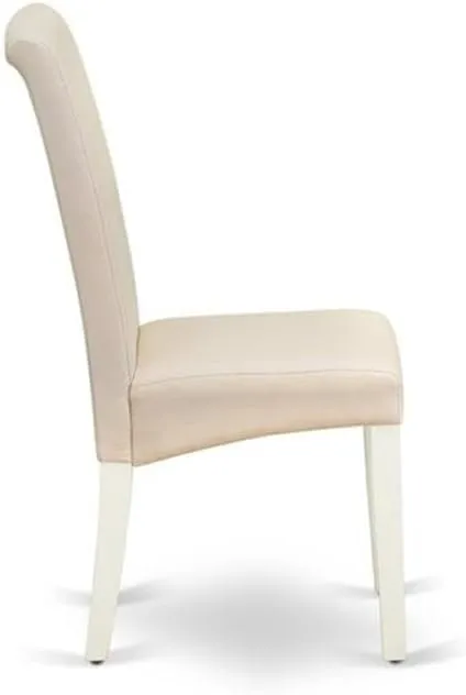 East West Furniture BAP2T01 Barry Parson Dining Room Chairs - Cream Linen Fabric Upholstered Chairs, Set of 2, Linen White