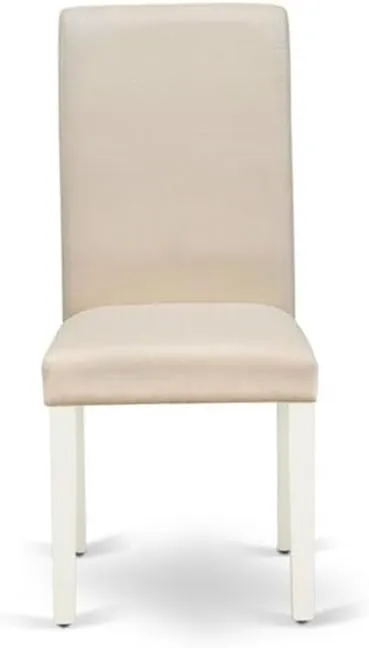 East West Furniture BAP2T01 Barry Parson Dining Room Chairs - Cream Linen Fabric Upholstered Chairs, Set of 2, Linen White
