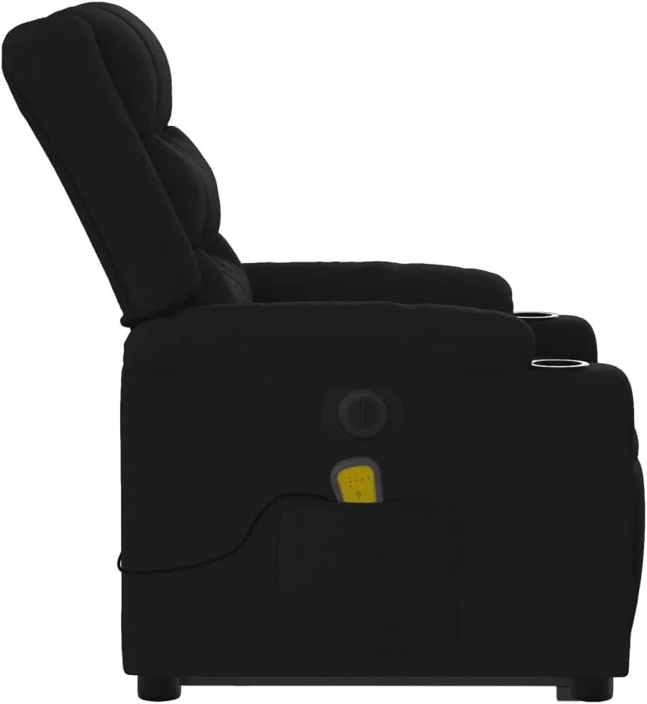 Electric Stand up Massage Recliner Chair Black FabricLounge Chair Comfy Chair Living Room Chair Suitable for Decks, Living Rooms, and patios.