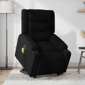 Electric Stand up Massage Recliner Chair Black FabricLounge Chair Comfy Chair Living Room Chair Suitable for Decks, Living Rooms, and patios.