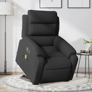Electric Stand up Massage Recliner Chair Black FabricLounge Chair Comfy Chair Living Room Chair Suitable for Decks, Living Rooms, and patios.