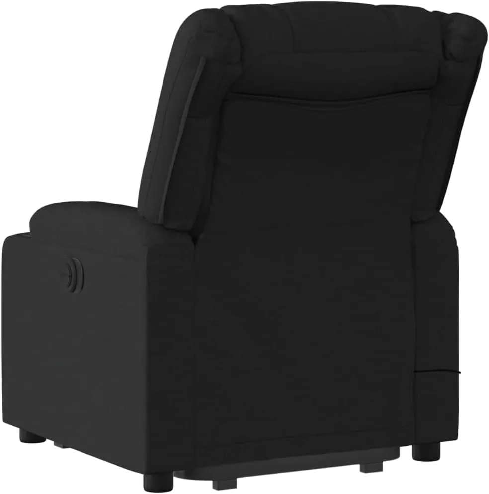 Electric Stand up Massage Recliner Chair Black FabricLounge Chair Comfy Chair Living Room Chair Suitable for Decks, Living Rooms, and patios.