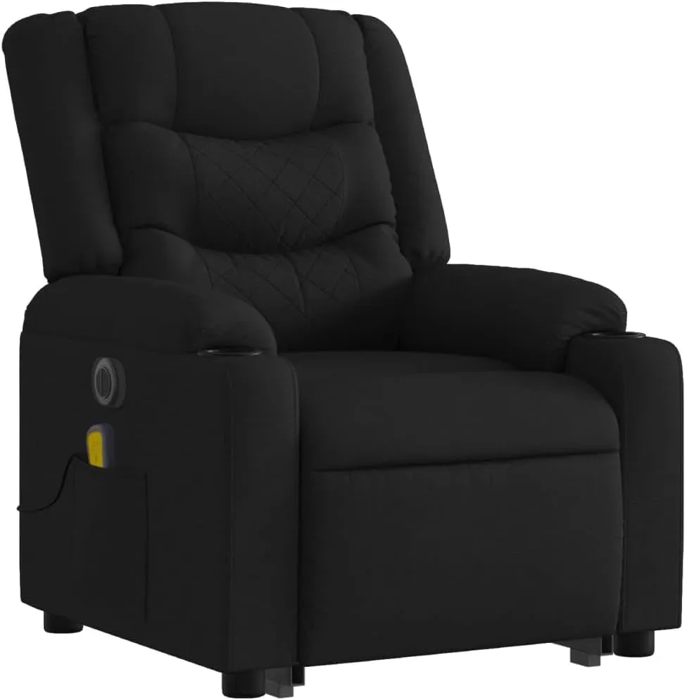 Electric Stand up Massage Recliner Chair Black FabricLounge Chair Comfy Chair Living Room Chair Suitable for Decks, Living Rooms, and patios.