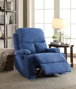 Enhance Comfort with Blue Recliner with Cup Holder, Smooth Operation, Memory Foam Seating, for Living Room or Home Theater