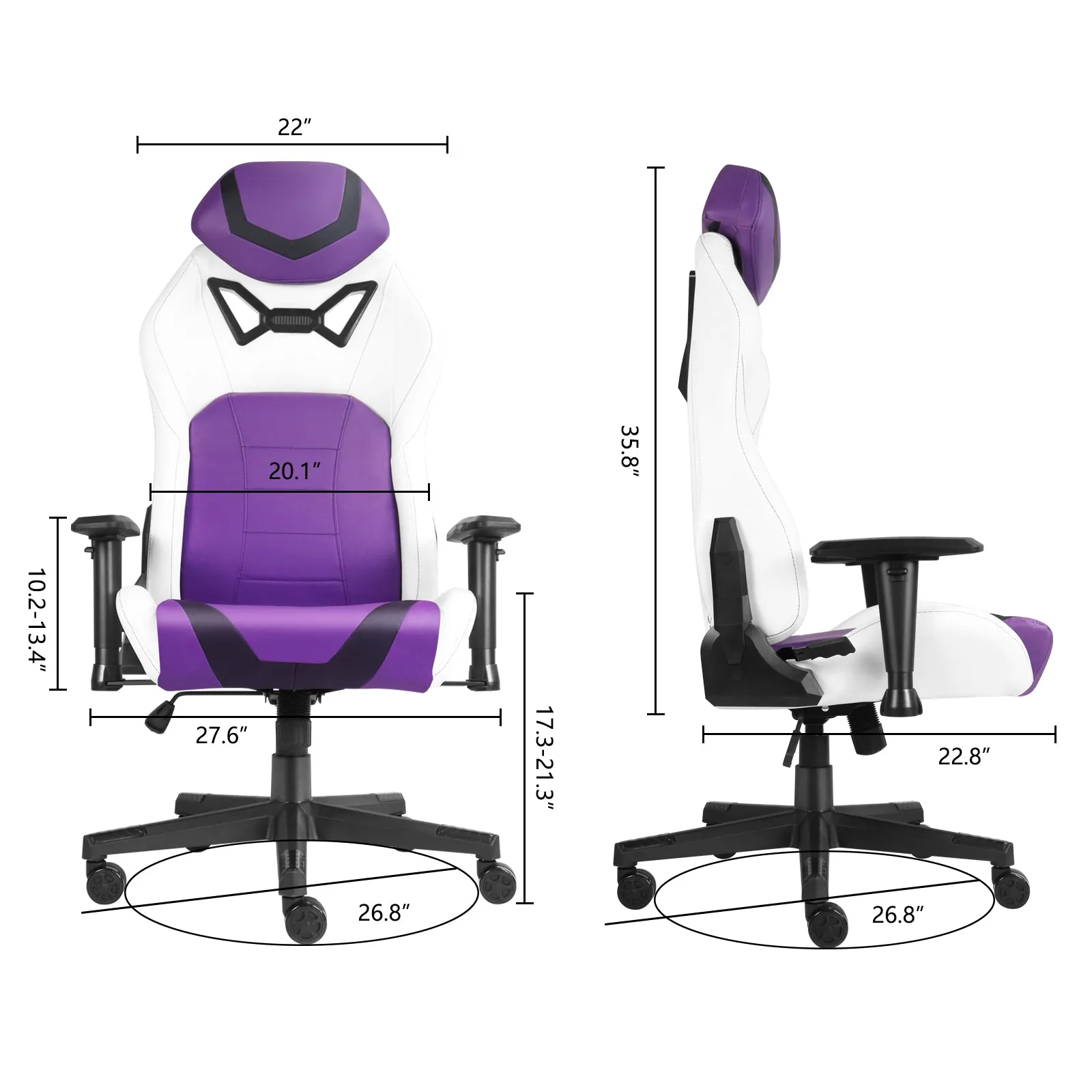 Ergonomic Gaming Chairs for Adults with High-Density Memory Foam | Swivel Comfortable Office Chair, Big and Tall Video Game Chair, High Back Computer Chair for Home, Office