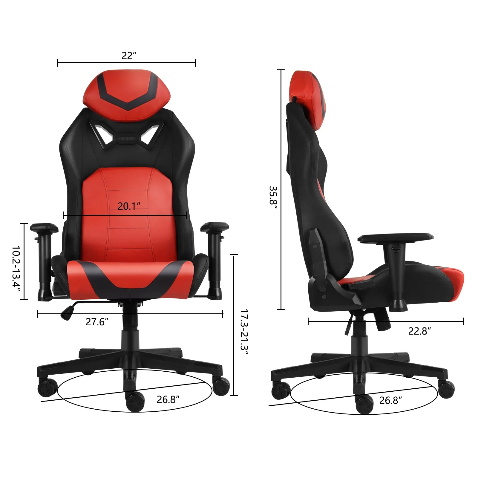 Ergonomic Gaming Chairs for Adults with High-Density Memory Foam | Swivel Comfortable Office Chair, Big and Tall Video Game Chair, High Back Computer Chair for Home, Office