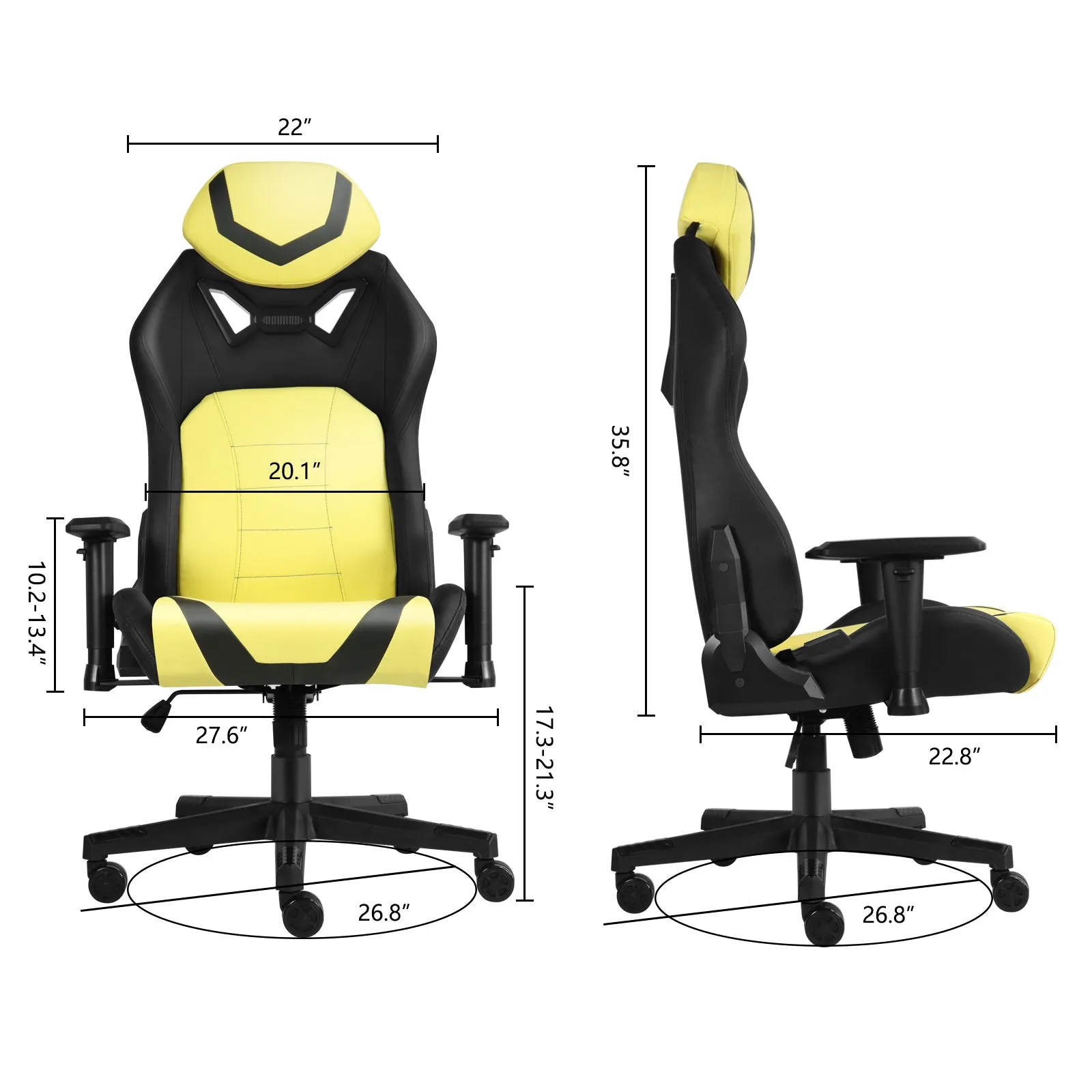 Ergonomic Gaming Chairs for Adults with High-Density Memory Foam | Swivel Comfortable Office Chair, Big and Tall Video Game Chair, High Back Computer Chair for Home, Office