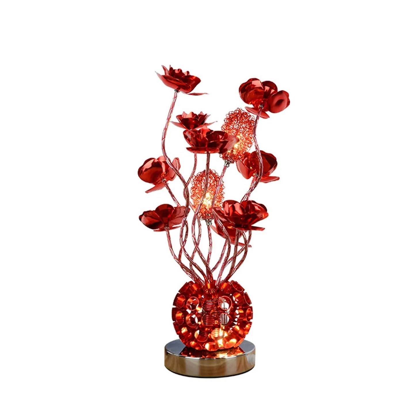 European Style Table Lamp in Pink Aluminum