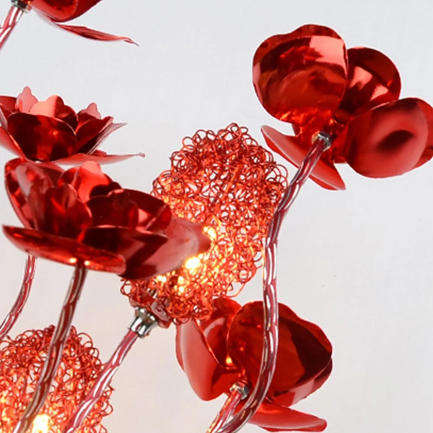 European Style Table Lamp in Pink Aluminum