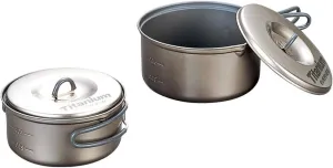 Evernew Titanium Non-Stick Pot Set, Small, Black
