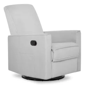 Evolur Raleigh Glider in Grey, Upholstered Plush Seating 360° Swivel Glider Rocking Chair, FSC Certified, Greenguard Gold & JPMA Certified Nursery Glider Recliner