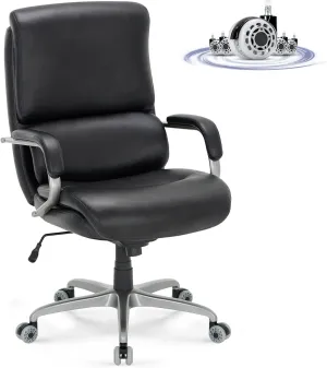Executive Padded Leather Office Chair-Ergonomic Lumbar Support, Desk Chair for Home and Office with Flip-up Arms, High Back, Adjustable Desk Computer Chair for Work, Meeting, Black, 300lbs