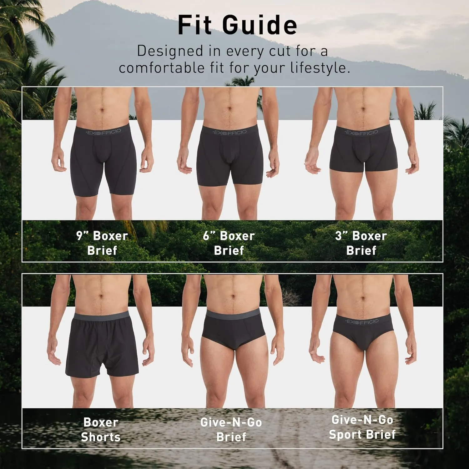 ExOfficio Men's Give-N-Go 2.0 Sport Mesh Boxer Brief 3" - Ultralight Travel Underwear with Snug Active Fit & Lower Rise