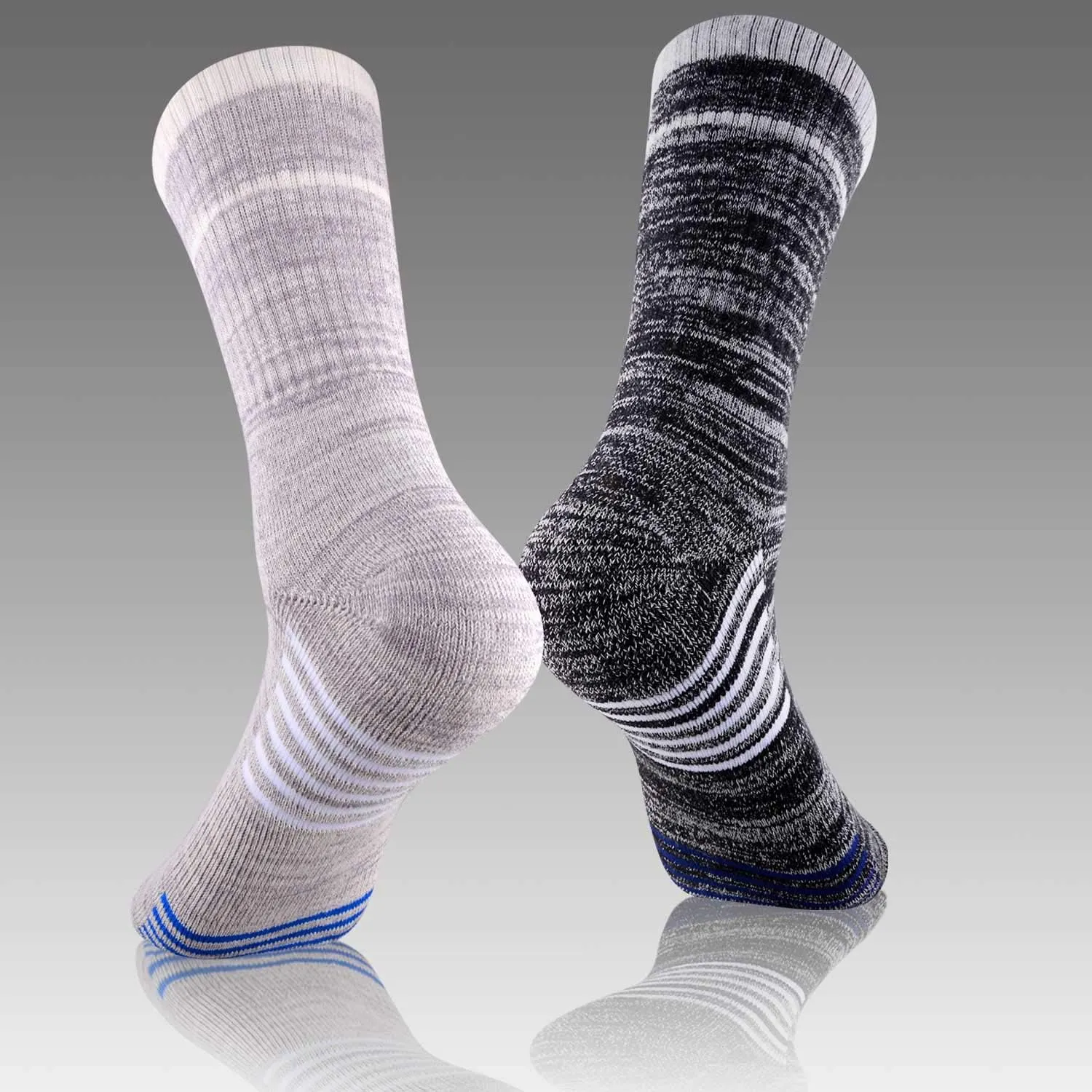 FEIDEER Men's Hiking Walking Socks, Multi-Pack Wicking Cushioned Outdoor Recreation Hiking Socks
