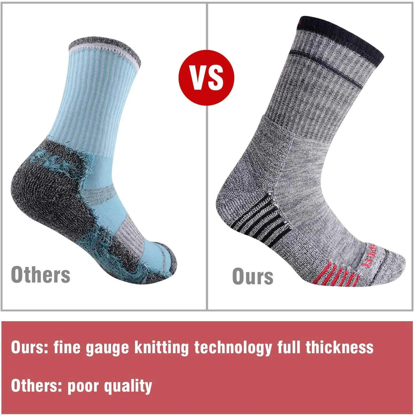 FEIDEER Men's Hiking Walking Socks, Multi-Pack Wicking Cushioned Outdoor Recreation Hiking Socks