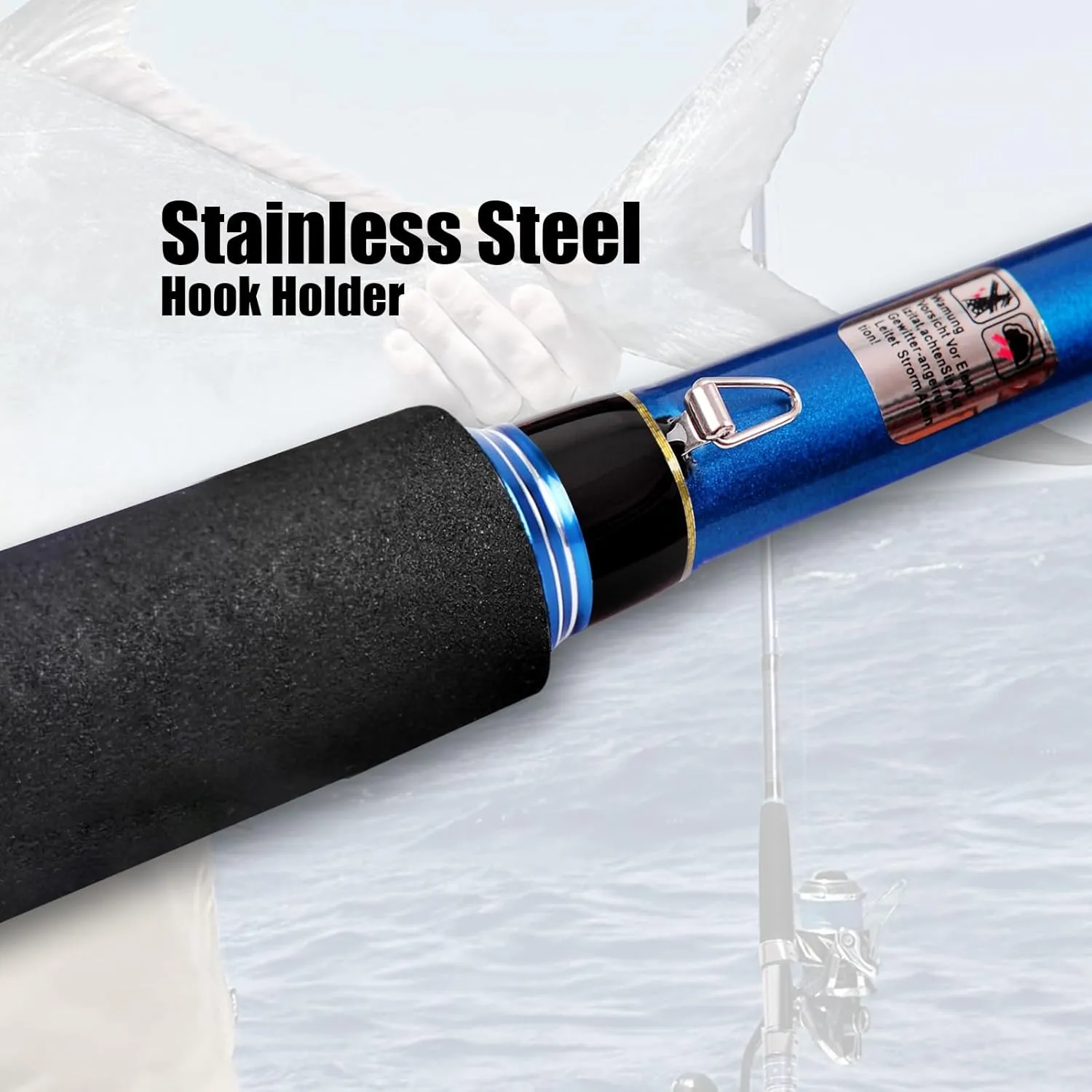 Fiblink 2-Piece Saltwater Spinning Fishing Rod Offshore Graphite Portable Fishing Rod (7 Feet)